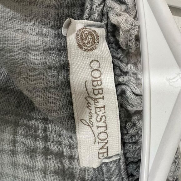 Cobblestone Living Women's Gray Button-Down Ruffle Trim Shirt Size M Long Sleeve - Picture 3 of 10